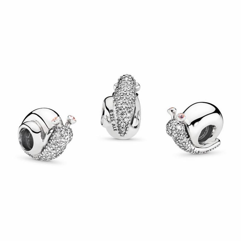 Talismane Pandora Sparkling Snail Argint/Roz (D9Qe71MS)